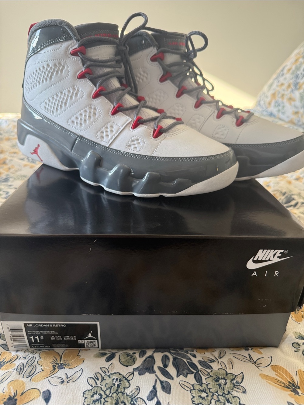 Jordan 9 Retro - White, Gray & Red Accent